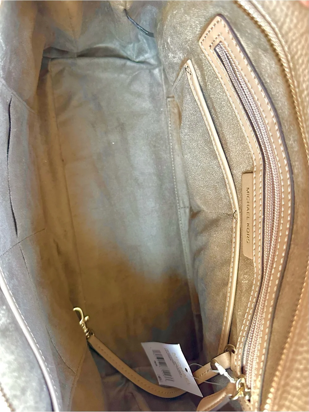 NEW Michael Kors Rollins satchel in taupe. Retails for $368